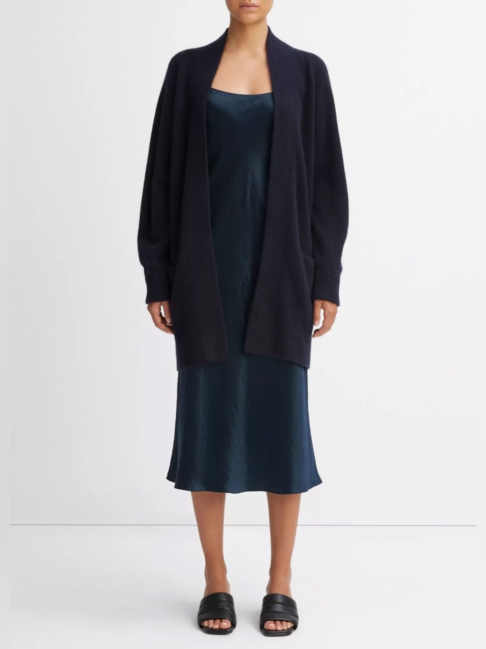 Vince Cashmere Open-Front Cardigan